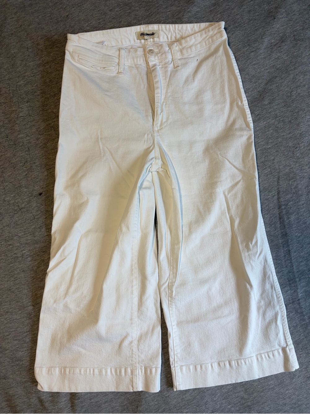 Madewell White Denim Wide-Leg Jeans